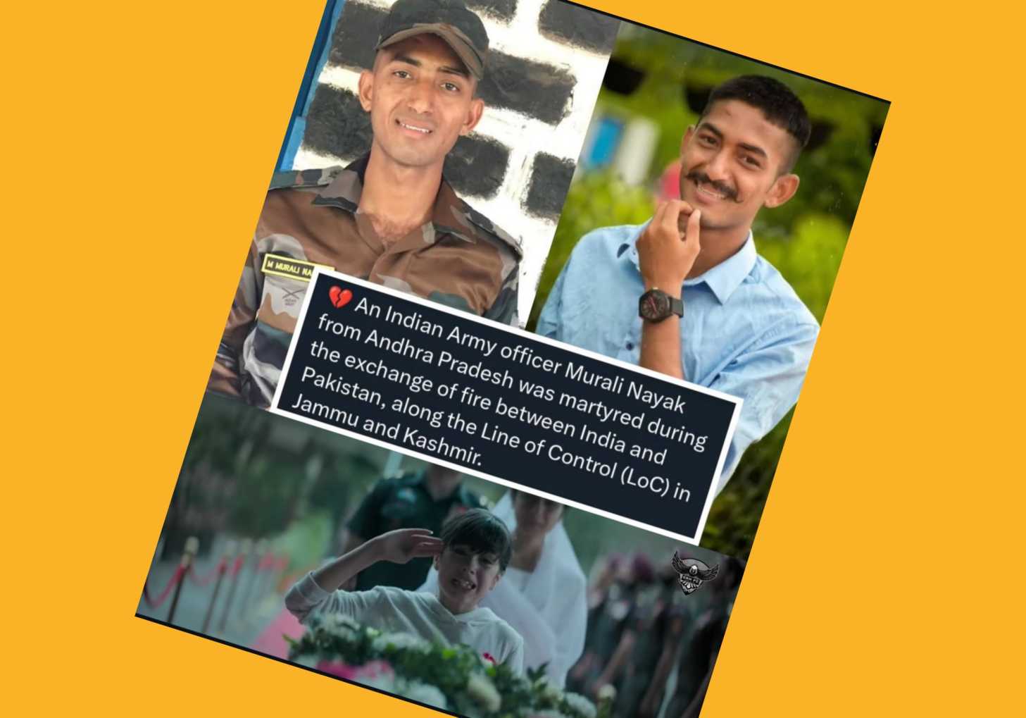 Army Jawan Murali Naik ( Pakistani Firing) 2025