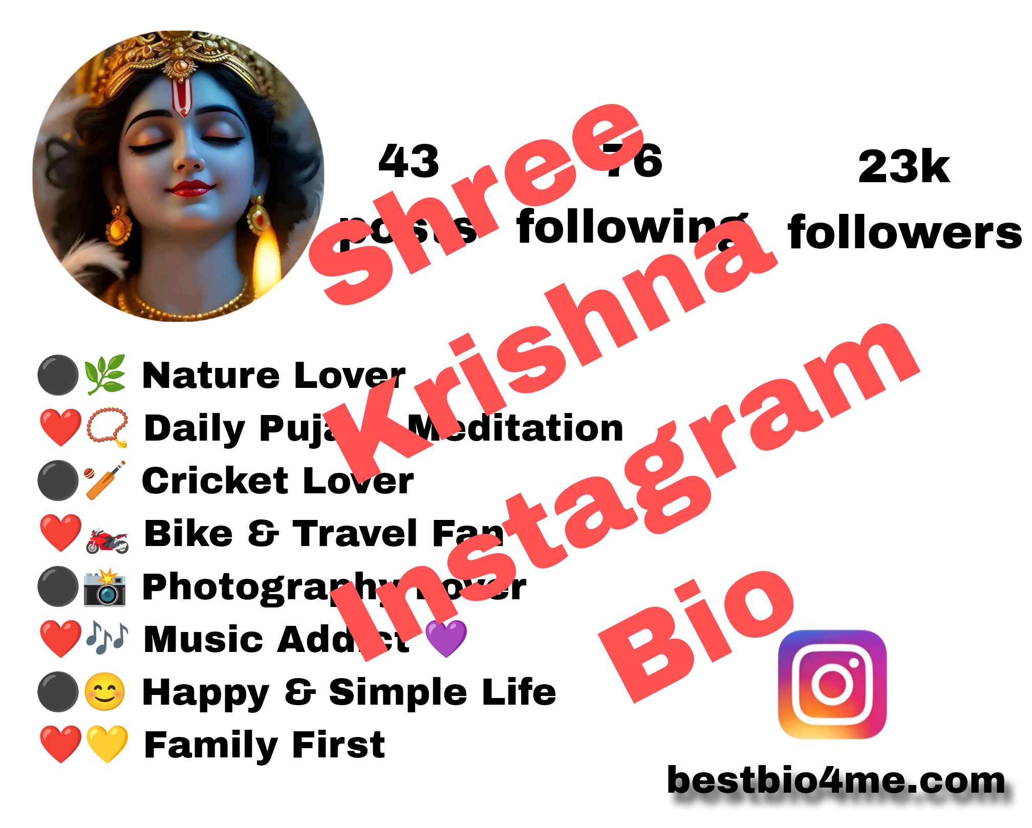 250+ Best Krishna Bio for Instagram || Dwarkadhish Instagram Bio