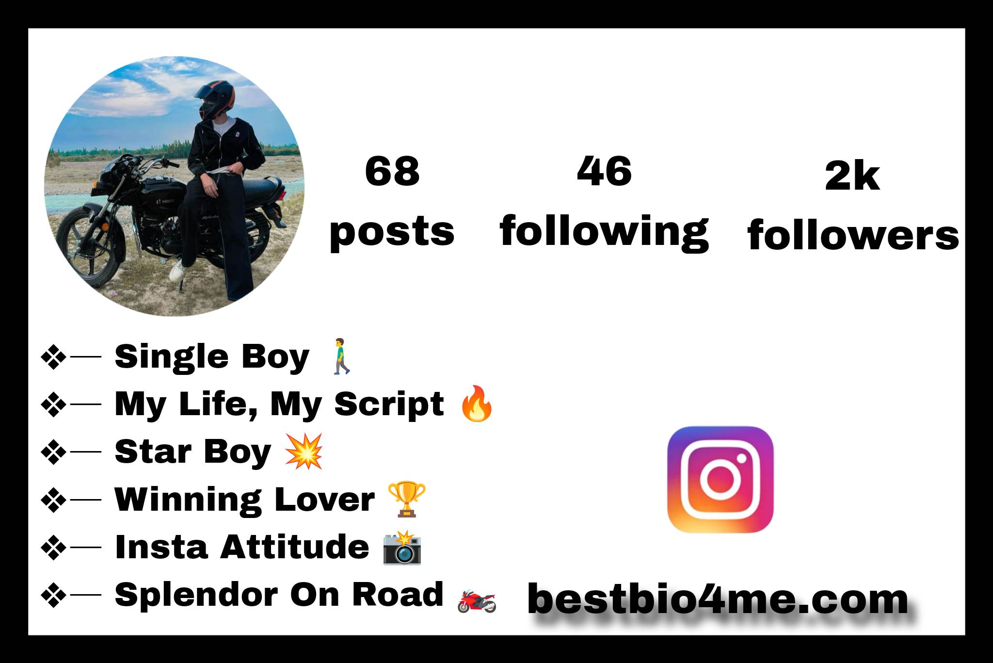 Best 167+ Splendor Bio Instagram | स्पलेंडर लवर
